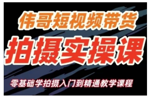 短视频带货拍摄实操课，零基础学拍摄入门到精通教学-皮皮网创