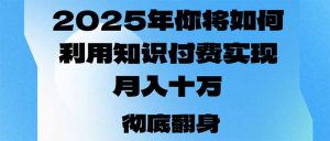 2025年,你将如何利用知识付费实现月入十万,甚至年入百万?-皮皮网创