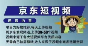 京东短视频带货课,无需自己拍摄剪辑,保姆式教学,两天快速上手-皮皮网创