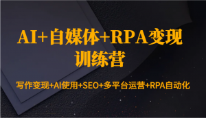 AI+自媒体+RPA变现训练营:写作变现+AI使用+SEO+多平台运营+RPA自动化-皮皮网创