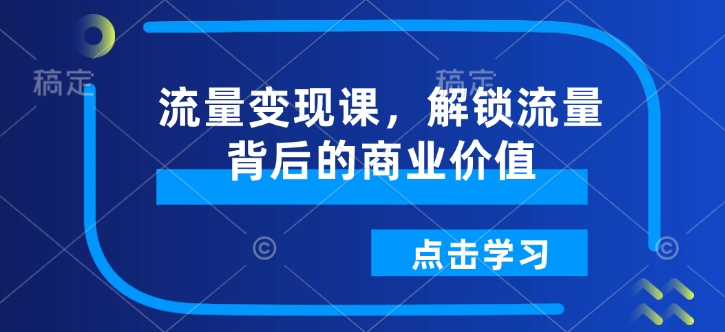 流量变现课，解锁流量背后的商业价值-皮皮网创