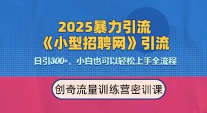 2025最新暴力引流方法,招聘平台一天引流300+,日变现多张,专业人士力荐-皮皮网创