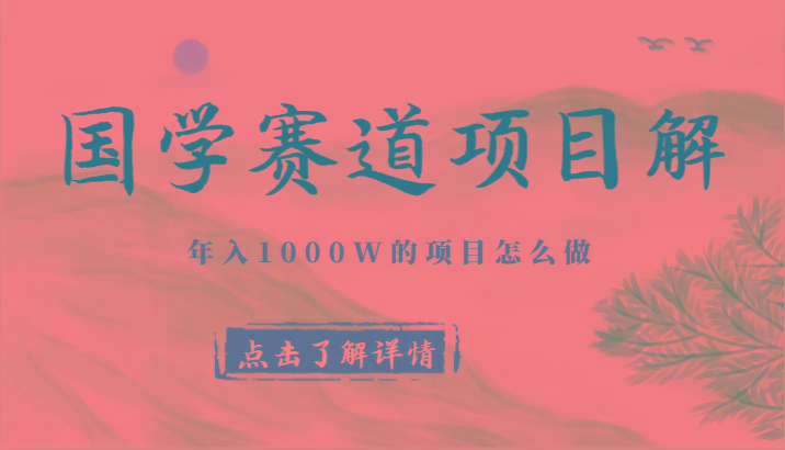 国学赛道项目拆解，全是干货，年入1000W的项目应该怎么做，思维提升-皮皮网创