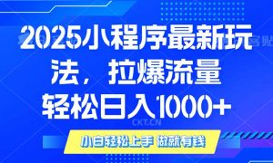 2025年小程序最新玩法，流量直接拉爆，单日稳定变现1000+-皮皮网创