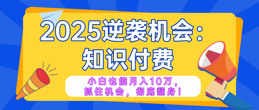 2025逆袭项目——知识付费，小白也能月入10万年入百万，抓住机会彻底翻…-皮皮网创