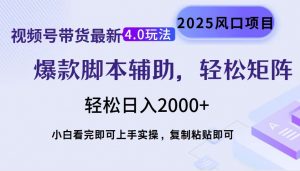 视频号带货最新4.0玩法,作品制作简单,当天起号,复制粘贴,轻松矩阵...-皮皮网创