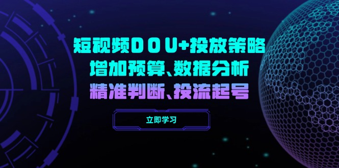 短视频DOU+投放策略，增加预算、数据分析、精准判断，投流起号-皮皮网创