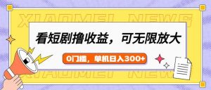 看短剧领收益，可矩阵无限放大，单机日收益300+，新手小白轻松上手-皮皮网创