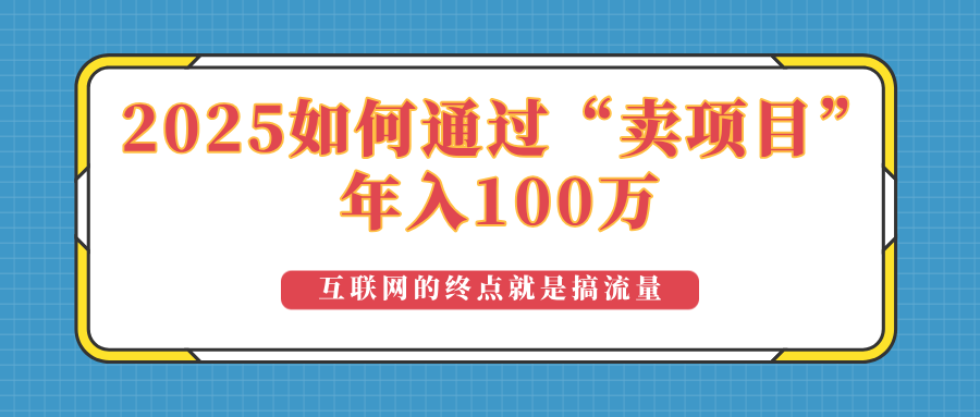 2025年如何通过“卖项目”实现100万收益：最具潜力的盈利模式解析-皮皮网创