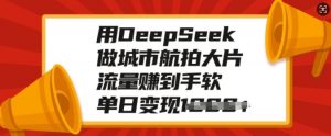 用DeepSeek做城市航拍大片,流量赚到手软,单日变现多张-皮皮网创