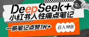 AI赋能小红书爆款秘籍:用DeepSeek轻松抓人性痛点,小白也能写出点赞破万的吸金笔记,日入多张-皮皮网创