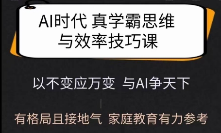 Ai时代真学霸思维与学习方法课，有格局且接地气，家庭教育有力参考-皮皮网创