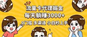 流量卡代理掘金,0门槛,每天躺赚3000+,多种推广渠道,新手小白轻松上手-皮皮网创