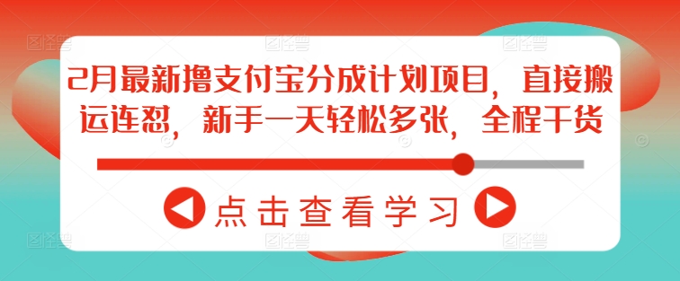2月最新撸支付宝分成计划项目，直接搬运连怼，新手一天轻松多张，全程干货-皮皮网创