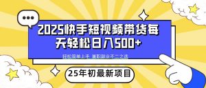 2025年初新项目快手短视频带货轻松日入500+-皮皮网创