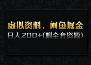 虚拟资料，闲鱼掘金，日入200+(详细教程+全套资源)-皮皮网创