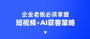 企业短视频AI获客霸屏流量课,6步短视频+AI突围法,3大霸屏抢客策略-皮皮网创