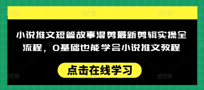 小说推文短篇故事混剪最新剪辑实操全流程，0基础也能学会小说推文教程，肯干多发日入多张-皮皮网创