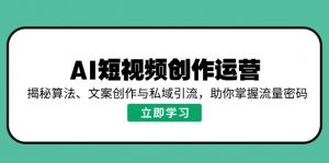AI短视频创作运营,揭秘算法、文案创作与私域引流,助你掌握流量密码-皮皮网创