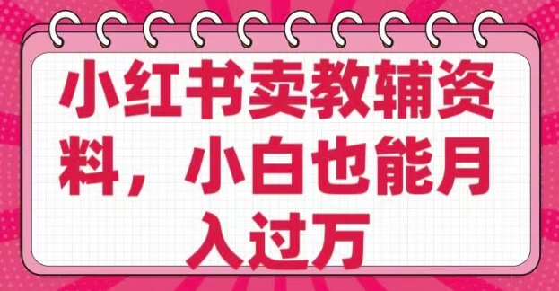 小红书卖教辅资料，0 成本，纯利润，售后成本极低，小白也能月入过W-皮皮网创