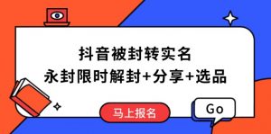 抖音被封转实名攻略，永久封禁也能限时解封，分享解封后高效选品技巧-皮皮网创