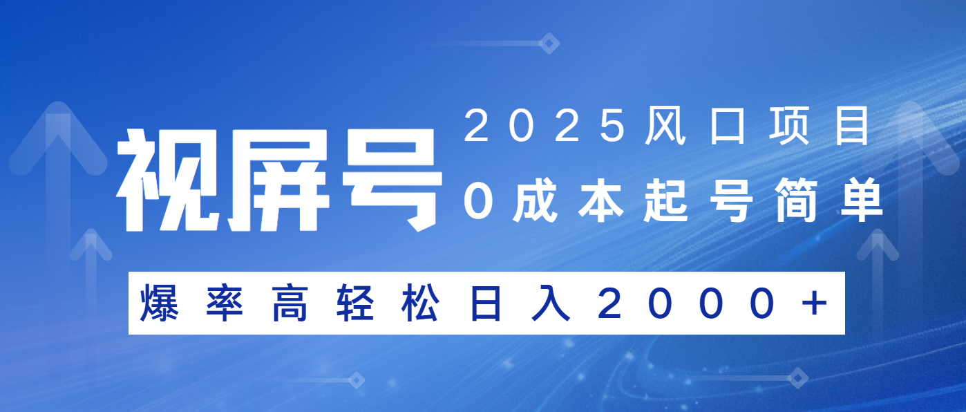 2025风口项目，视频号带货，起号简单，爆率高轻松日入2000+-皮皮网创