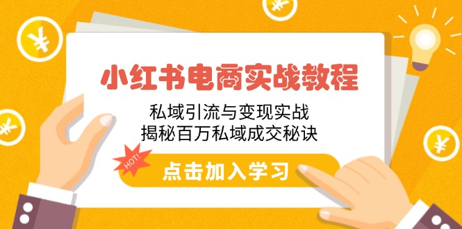 小红书电商实战教程：私域引流与变现实战，揭秘百万私域成交秘诀-皮皮网创