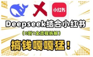 deepseek+小红书打造流量生产线实操课,0到1全流程拆解,搞钱嘎嘎猛-皮皮网创
