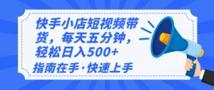 2025最新快手小店运营，单日变现500+  新手小白轻松上手！-皮皮网创