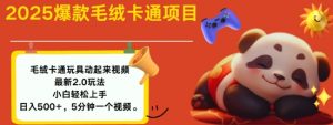 2025毛绒玩具卡通动起来,小白轻松上手,日入多张-皮皮网创
