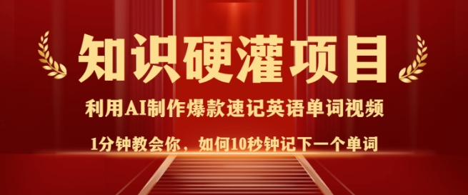 知识硬灌，10秒钟让你记住一个单词，3分钟一个视频，日入多张不是梦-皮皮网创