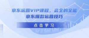 京东运营VIP课程,最全的全能京东爆款运营技巧-皮皮网创