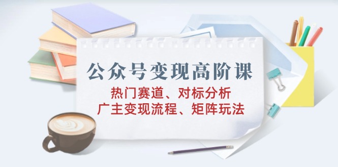 公众号变现高阶课：热门赛道、对标分析、广告主变现流程、矩阵玩法-皮皮网创