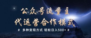 公众号流量主代运营  多种变现方式 轻松日入5张【揭秘】-皮皮网创