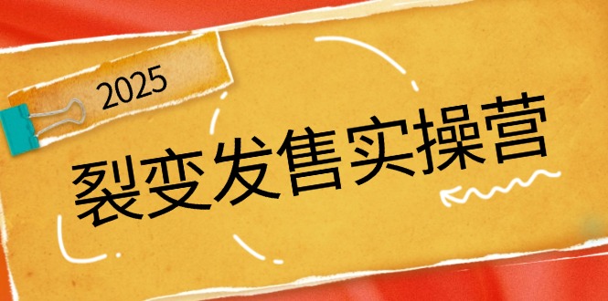 裂变发售实操营，全景解析裂变逻辑，打造动销新玩法，助力私域流量引爆-皮皮网创