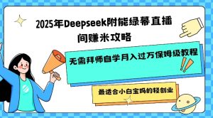 2025年Deepseek附能绿幕直播间挣米攻略无需拜师自学月入过W保姆级教程,最适合小白宝妈的轻创业-皮皮网创