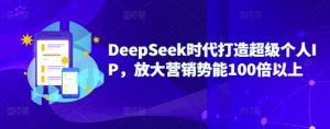 DeepSeek时代打造超级个人IP，放大营销势能100倍以上-皮皮网创