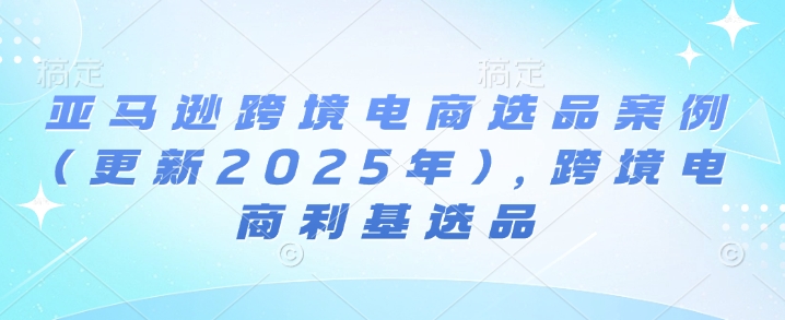 亚马逊跨境电商选品案例(更新2025年3月)，跨境电商利基选品-皮皮网创