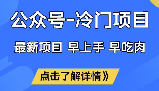 公众号冷门赛道，早上手早吃肉，单月轻松稳定变现1W【揭秘】-皮皮网创