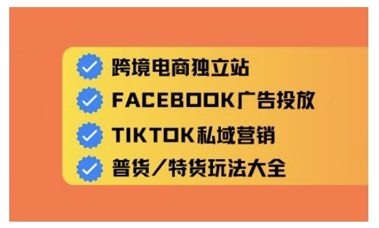跨境电商独立站及全域流量营销，从0基础快速入门并精通跨境电商运营-皮皮网创