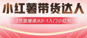 小红薯达人带货启航计划,3节直播课从0-1入门小红书-皮皮网创