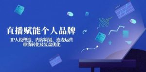 直播赋能个人品牌:IP人设塑造、内容策划、连麦运营、带货转化及复盘优化-皮皮网创