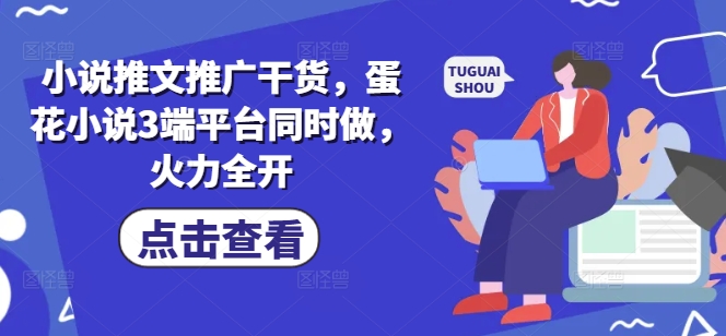 小说推文推广干货，蛋花小说3端平台同时做，火力全开-皮皮网创