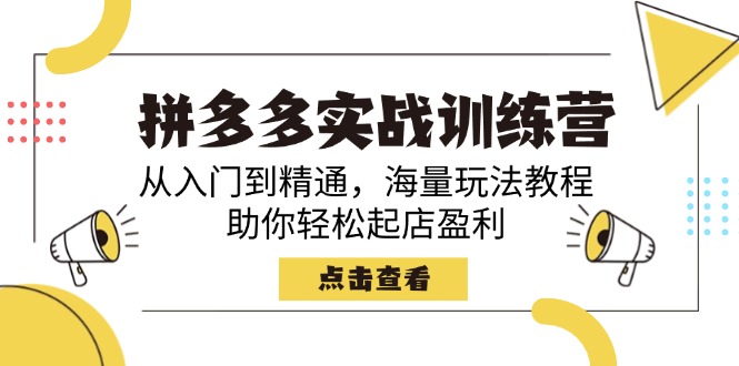 拼多多实战训练营，从入门到精通，海量玩法教程，助你轻松起店盈利-皮皮网创