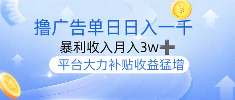 撸广告躺赚，单设备日入1000+，月入3w+，今年最强撸广告上线-皮皮网创