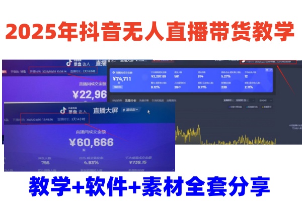 2025年抖音无人直播带货教学，从0到1全程干货快速撸金-皮皮网创