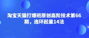 淘宝天猫打爆班原创高阶技术第66期，连环起量14法-皮皮网创