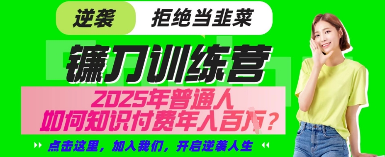 【网创项目终点站-镰刀训练营超级IP合伙人】25年普通人如何通过“知识付费”年入百个-仅此一版【揭秘】-皮皮网创