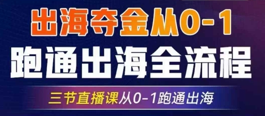 2025出海夺金从0-1跑通出海全流程，三节直播课从0-1跑通出海，教你用AI跑通全流程-皮皮网创