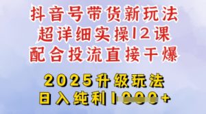 2025全新升级抖音带货玩法,一天纯利四位数,从剪辑到选品再到发布投流,超详细玩法揭秘-皮皮网创
